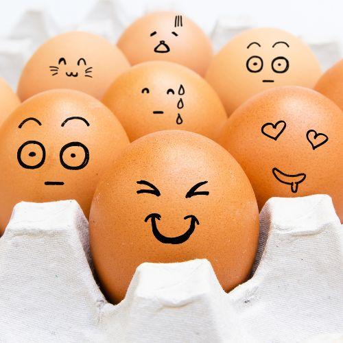 Huevos con caras